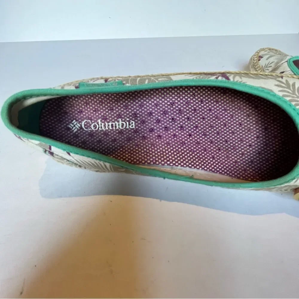 Columbia Women's Canvas Flat Shoes Purple/Tan/Cream Size 9 Vented
